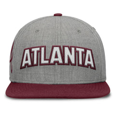 Atlanta Braves Elements Felt Chainstitch Snapback Hat Gray/Maroon