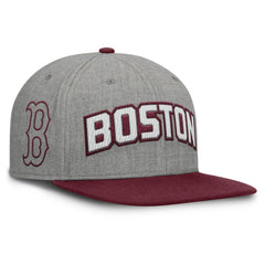 Boston Red Sox Elements Felt Chainstitch Snapback Hat Gray/Maroon