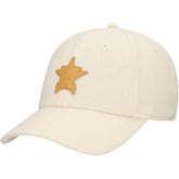 Houston Astros Front Office Leather Patch Adjustable Hat Cream