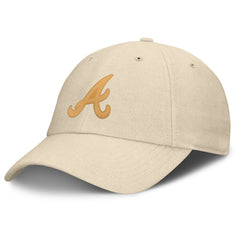 Atlanta Braves Front Office Leather Patch Adjustable Hat Cream