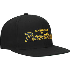Nashville Predators Mitchell & Ness Core Team Script 2.0 Snapback Hat - Black Hats