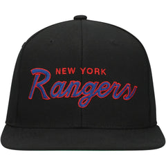 New York Rangers Mitchell & Ness Core Team Script 2.0 Snapback Hat - Black Hats