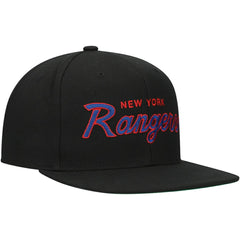 New York Rangers Mitchell & Ness Core Team Script 2.0 Snapback Hat - Black Hats
