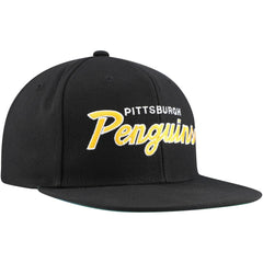 Pittsburgh Penguins Mitchell & Ness Core Team Script 2.0 Snapback Hat - Black Hats