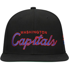 Washington Capitals Mitchell & Ness Core Team Script 2.0 Snapback Hat - Black Hats