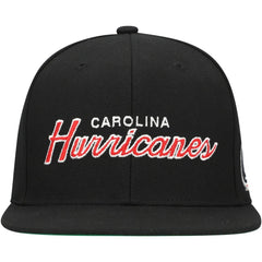 Carolina Hurricanes Mitchell & Ness Core Team Script 2.0 Snapback Hat - Black Hats