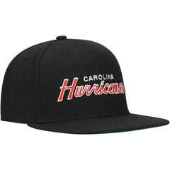 Carolina Hurricanes Mitchell & Ness Core Team Script 2.0 Snapback Hat - Black Hats