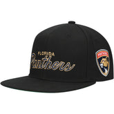 Florida Panthers Mitchell & Ness Core Team Script 2.0 Snapback Hat - Black Hats