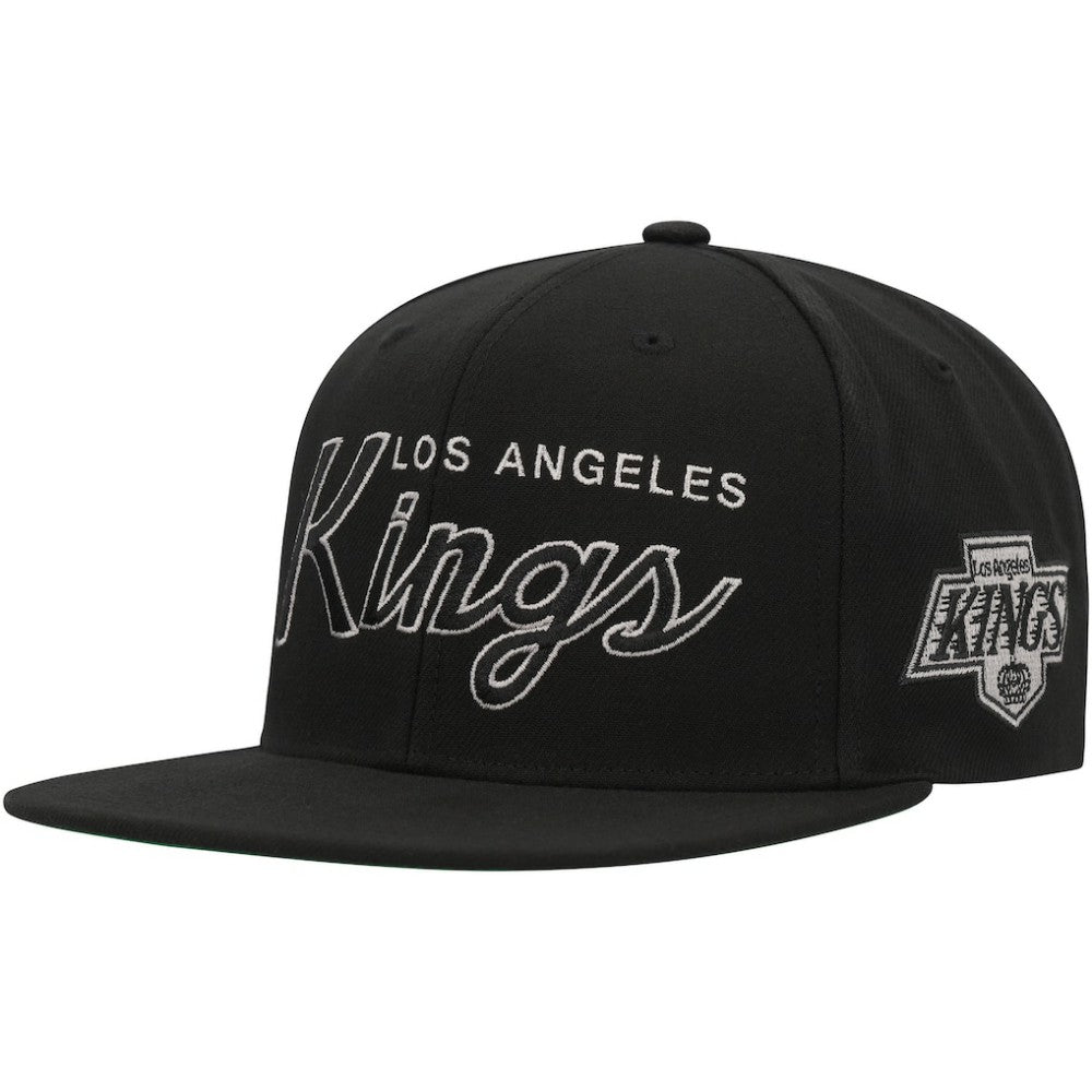 Los Angeles Kings Mitchell & Ness Core Team Script 2.0 Snapback Hat - Black Hats