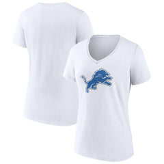 Detroit Lions Women's Primary Logo V-Neck T-Shirt - White on sale