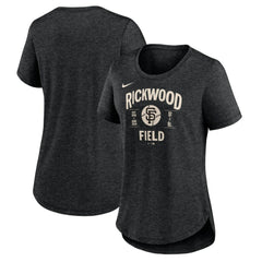 San Francisco Giants Women's 2024 Rickwood Classic Tribute Tri-Blend T-Shirt Heather Black