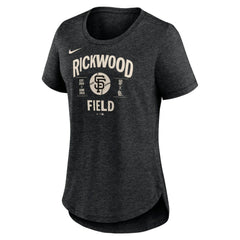 San Francisco Giants Women's 2024 Rickwood Classic Tribute Tri-Blend T-Shirt Heather Black