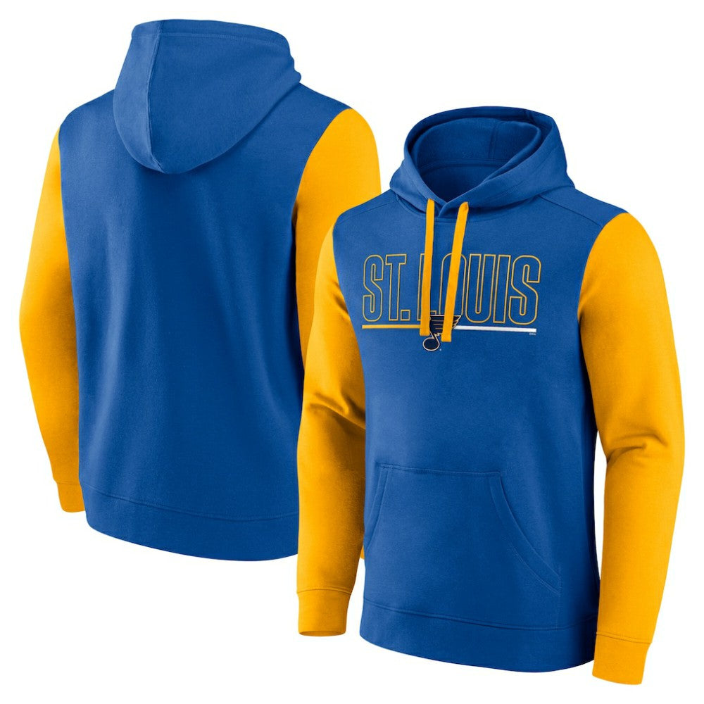 St. Louis Blues Logo Athletic Deliver Fleece Pullover Hoodie - Blue Hoodies