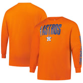 Houston Astros Profile Big & Tall Two-Hit Long Sleeve T-Shirt Orange