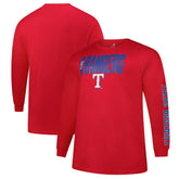 Texas Rangers Profile Big & Tall Two-Hit Long Sleeve T-Shirt Red