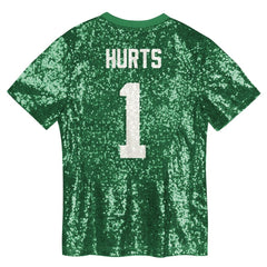 Jalen Hurts Philadelphia Eagles Girls Youth Sequin V-Neck Fashion Jersey - Kelly Green for sale