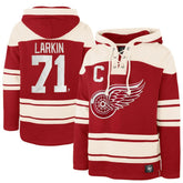 Dylan Larkin Detroit Red Wings '47 Captain Patch Player Name & Number Lacer Pullover Hoodie - Red Hoodies
