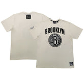Brooklyn Nets NBA x Two Hype Unisex Culture & Hoops T-Shirt - Cream for sale
