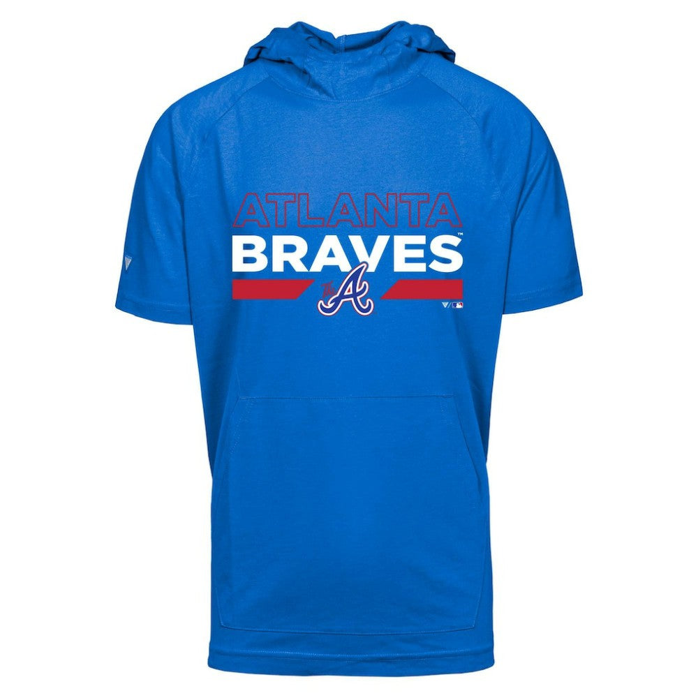 Atlanta Braves Levelwear City Connect Phase No Hitter Short Sleeve Pullover Hoodie Royal