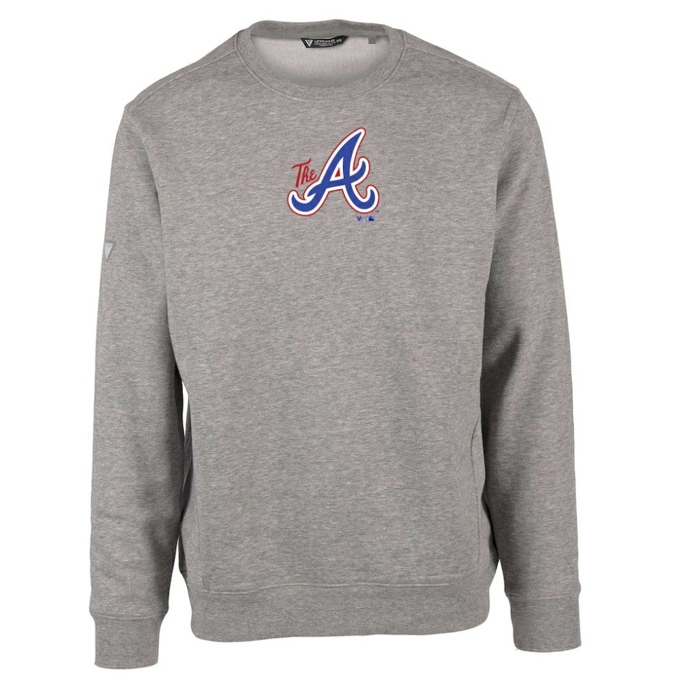 Atlanta Braves Levelwear City Connect Zane Core Logo Pullover Sweatshirt Gray