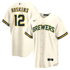 Rhys Hoskins Milwaukee Brewers Home Replica Player Jersey Cream