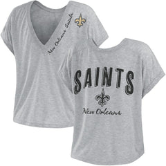 New Orleans Saints WEAR by Erin Andrews Women's Reversible T-Shirt - Heather Gray outlet