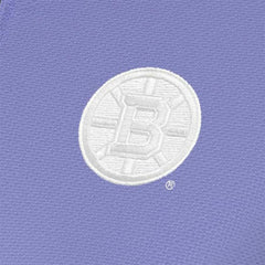 Boston Bruins Antigua Women's White Logo Finish Quarter-Zip Top - Heather Purple Tops