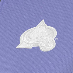 Colorado Avalanche Antigua Women's White Logo Finish Quarter-Zip Top - Heather Purple Tops
