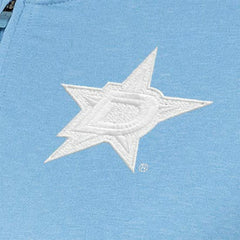 Dallas Stars Antigua Women's White Logo Mentor Quarter-Zip Jacket - Light Blue Jackets