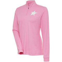 Dallas Stars Antigua Women's White Logo Mentor Quarter-Zip Jacket - Pink Jackets