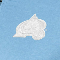 Colorado Avalanche Antigua Women's White Logo Mentor Quarter-Zip Jacket - Light Blue Jackets