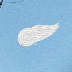 Detroit Red Wings Antigua Women's White Logo Mentor Quarter-Zip Jacket - Light Blue Jackets