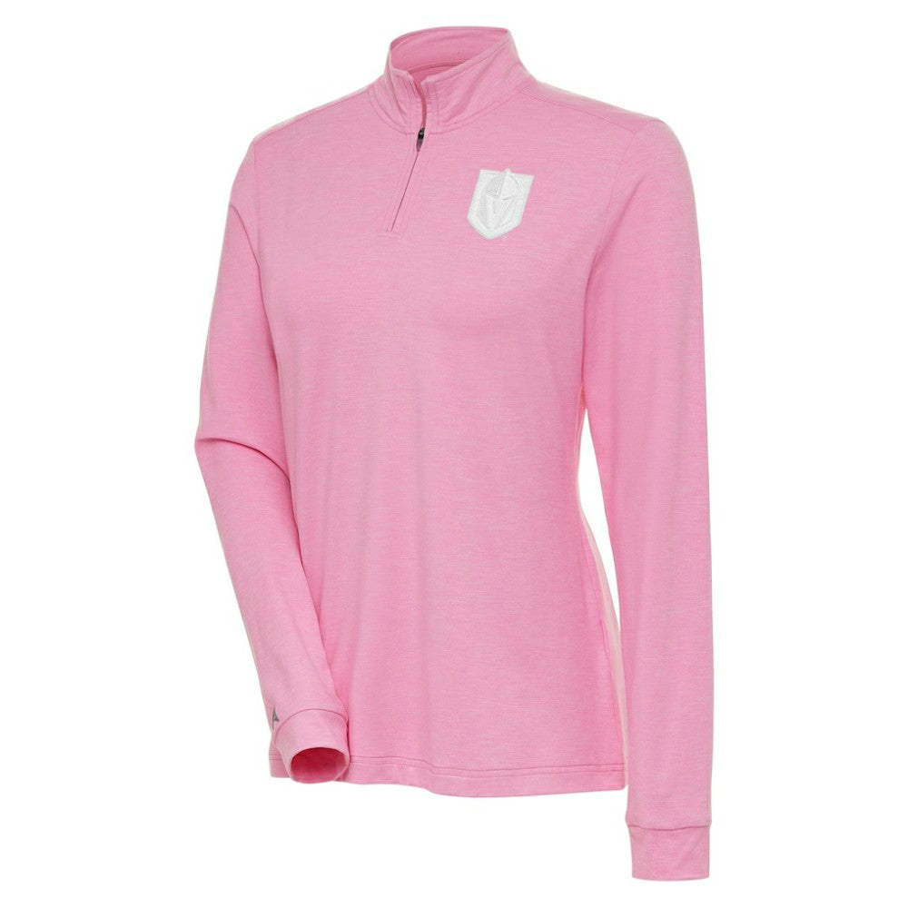 Vegas Golden Knights Antigua Women's White Logo Mentor Quarter-Zip Jacket - Pink Jackets