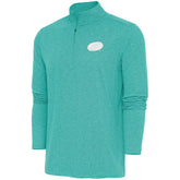 Carolina Hurricanes Antigua White Logo Hunk Quarter-Zip Pullover - Heather Aqua Pullover