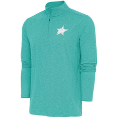 Dallas Stars Antigua White Logo Hunk Quarter-Zip Pullover - Heather Aqua Pullover