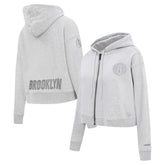 Brooklyn Nets Pro Standard Women's Triple Tonal Full-Zip Hoodie - Heather Gray for sale