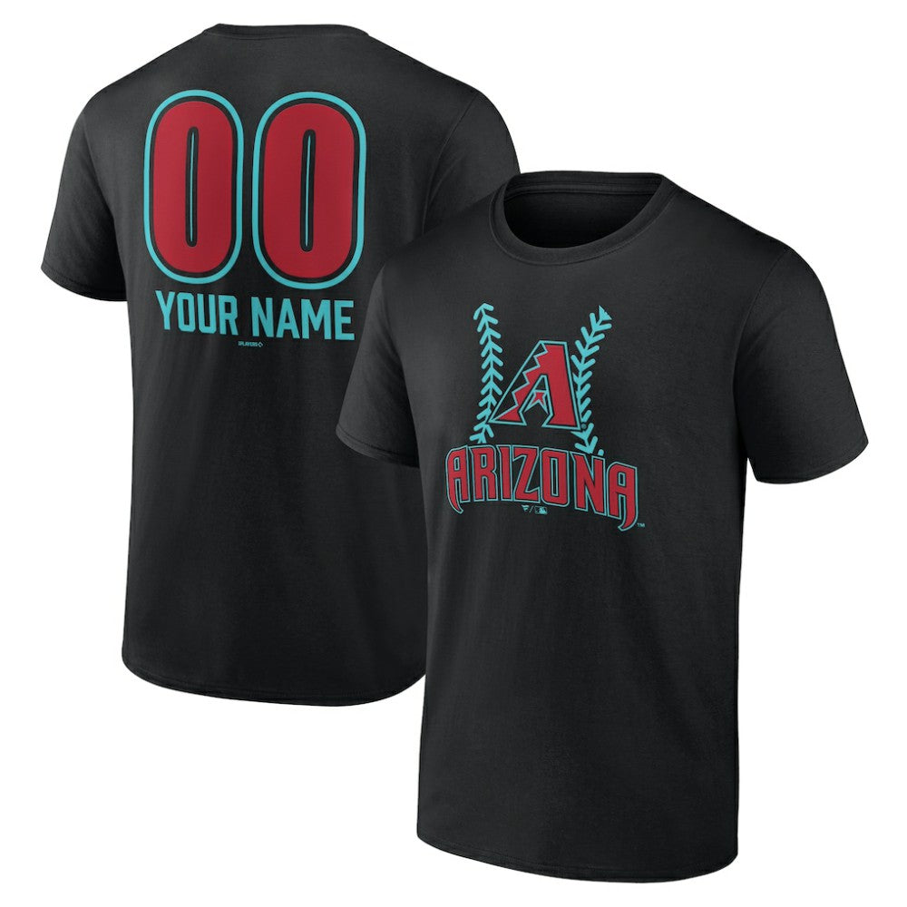 Arizona Diamondbacks Personalized Name & Number Fastball T-Shirt Black