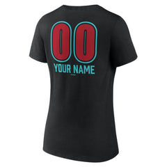 Arizona Diamondbacks Women's Personalized Name & Number Fastball V-Neck T-Shirt Black
