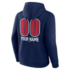 Atlanta Braves Personalized Name & Number Fastball Pullover Hoodie Navy