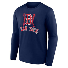 Boston Red Sox Personalized Name & Number Fastball Long Sleeve T-Shirt Navy