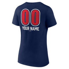 Boston Red Sox Women's Personalized Name & Number Fastball V-Neck T-Shirt Navy