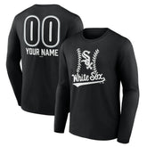 Chicago White Sox Personalized Name & Number Fastball Long Sleeve T-Shirt Black