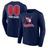 Cleveland Guardians Personalized Name & Number Fastball Long Sleeve T-Shirt Navy