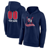 Cleveland Guardians Women's Personalized Name & Number Fastball Pullover Hoodie Navy