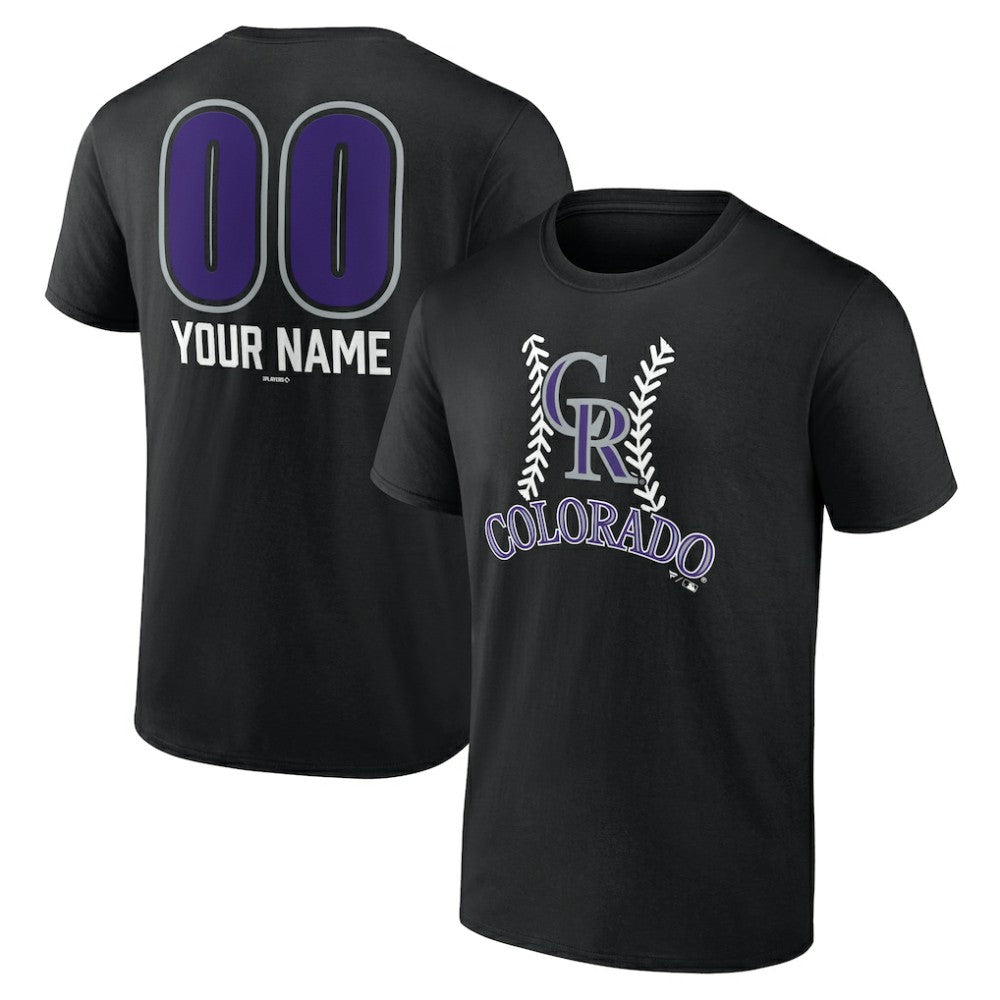 Colorado Rockies Personalized Name & Number Fastball T-Shirt Black