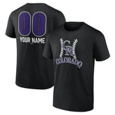 Colorado Rockies Personalized Name & Number Fastball T-Shirt Black