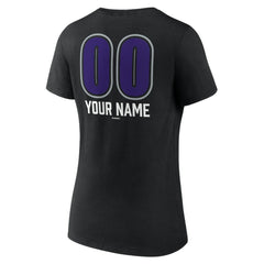 Colorado Rockies Women's Personalized Name & Number Fastball V-Neck T-Shirt Black