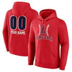 Los Angeles Angels Personalized Name & Number Fastball Pullover Hoodie Red