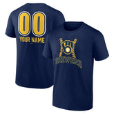 Milwaukee Brewers Personalized Name & Number Fastball T-Shirt Navy