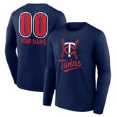 Minnesota Twins Personalized Name & Number Fastball Long Sleeve T-Shirt Navy
